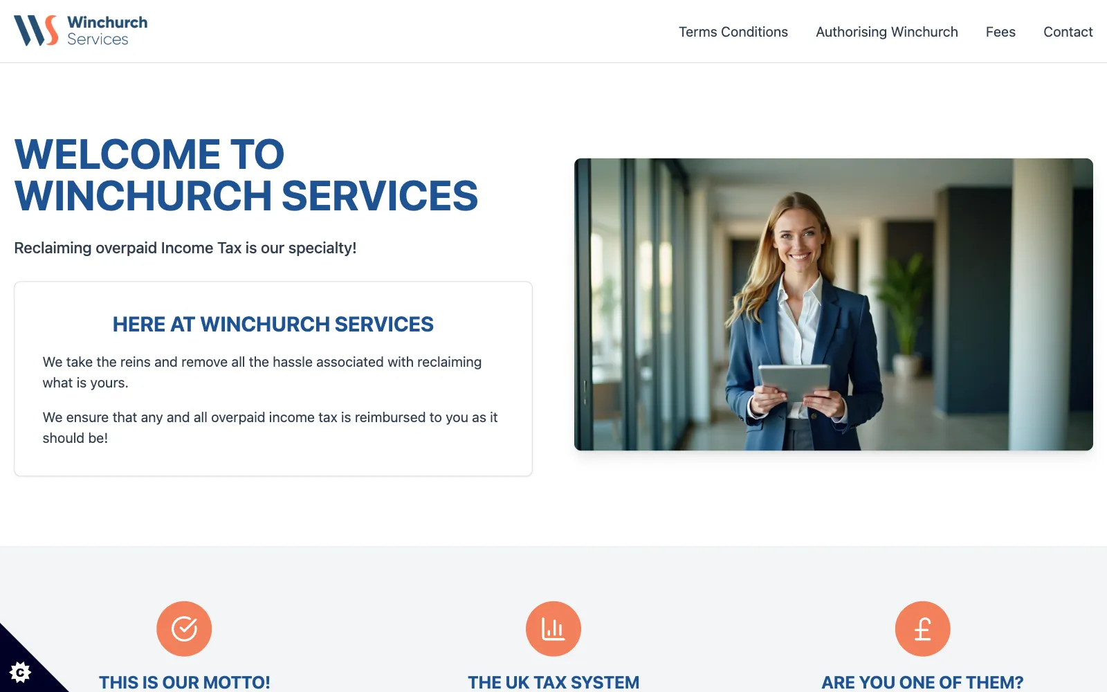 WinChurch Services, Home page
